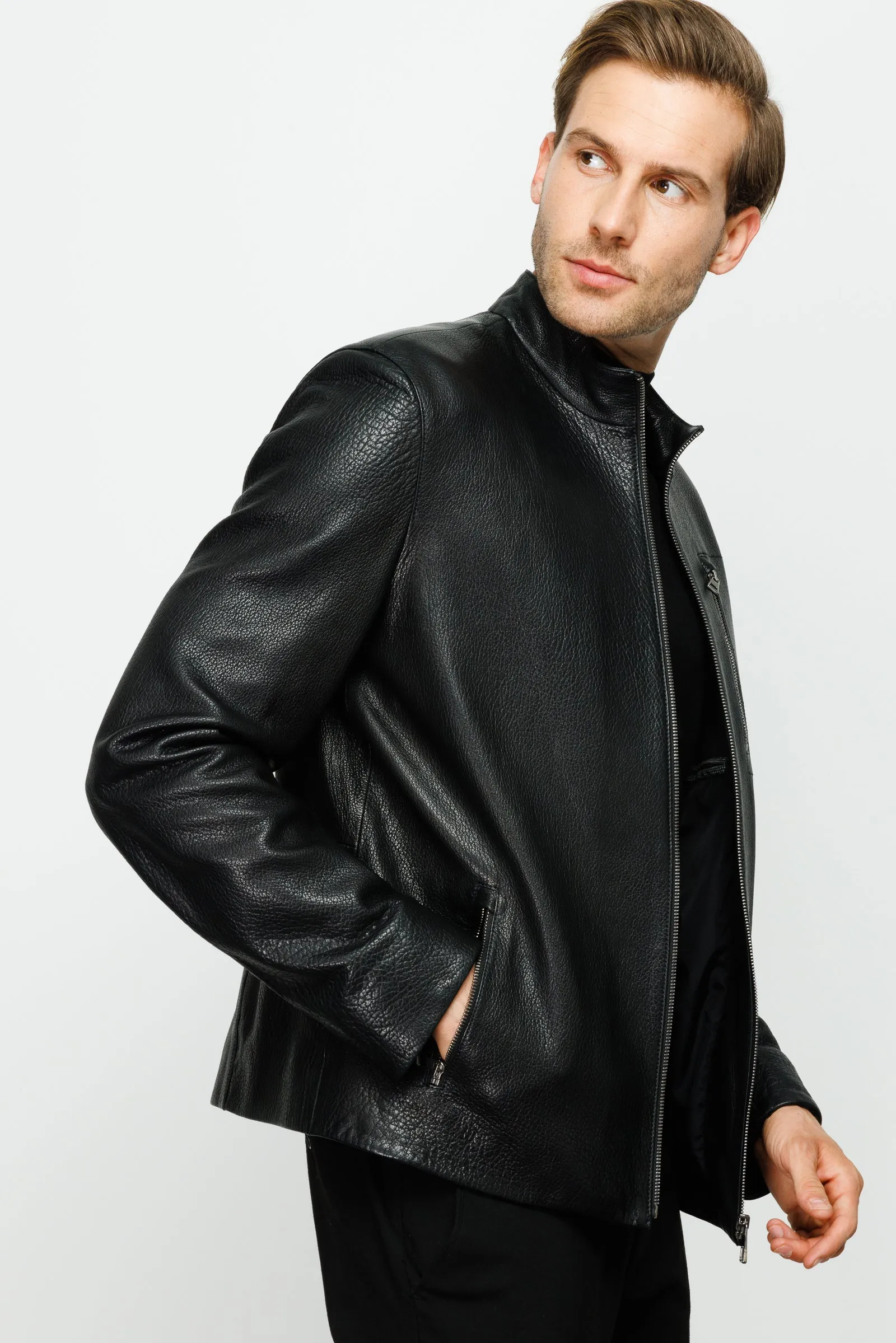 The Blanchard Black Leather Men Jacket