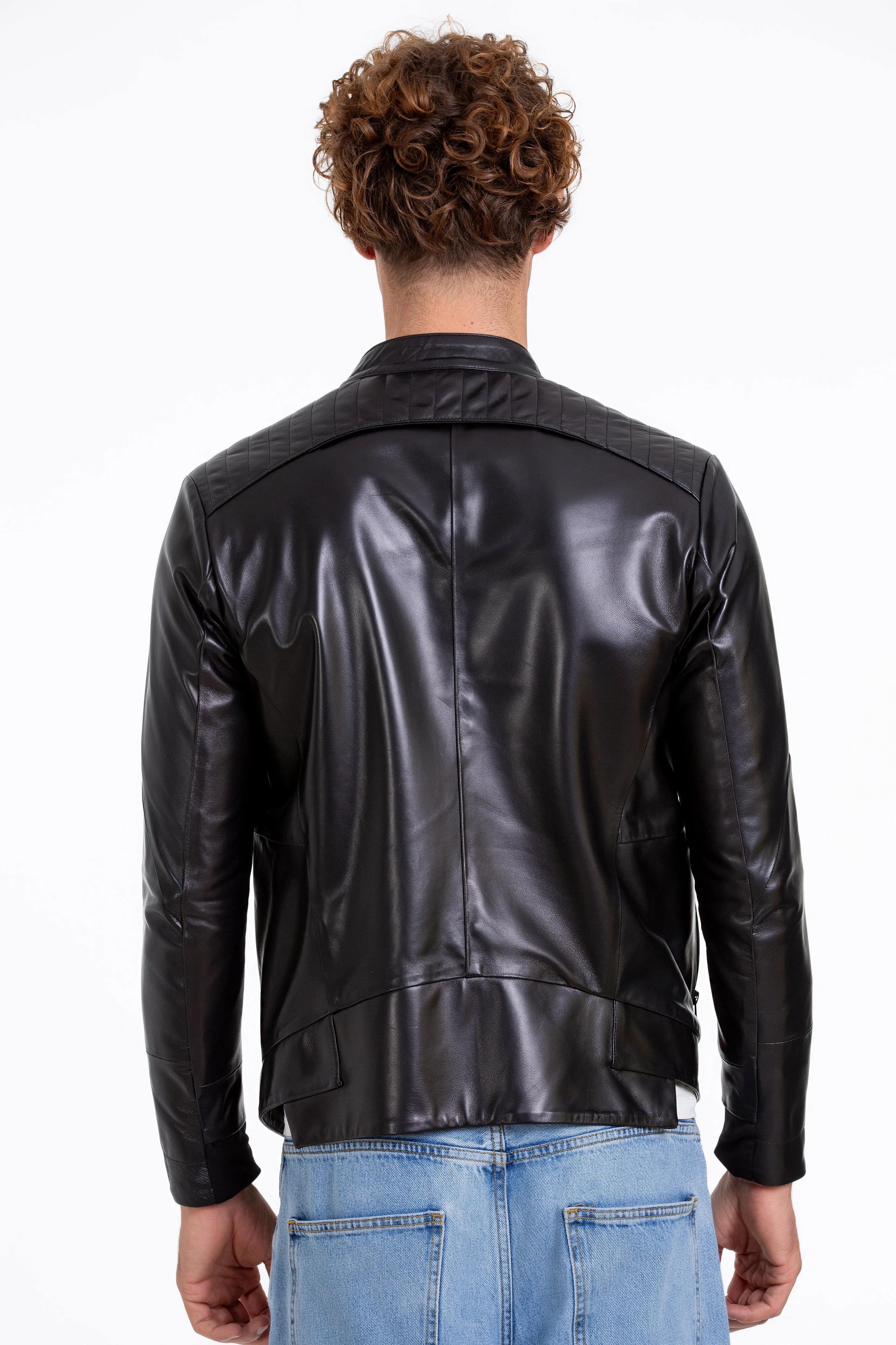 The Leith Black Leather Men Jacket