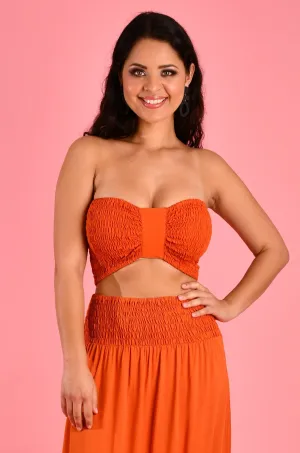 VGLT088 - RIBBON BANDEAU TOP - BURNT ORANGE