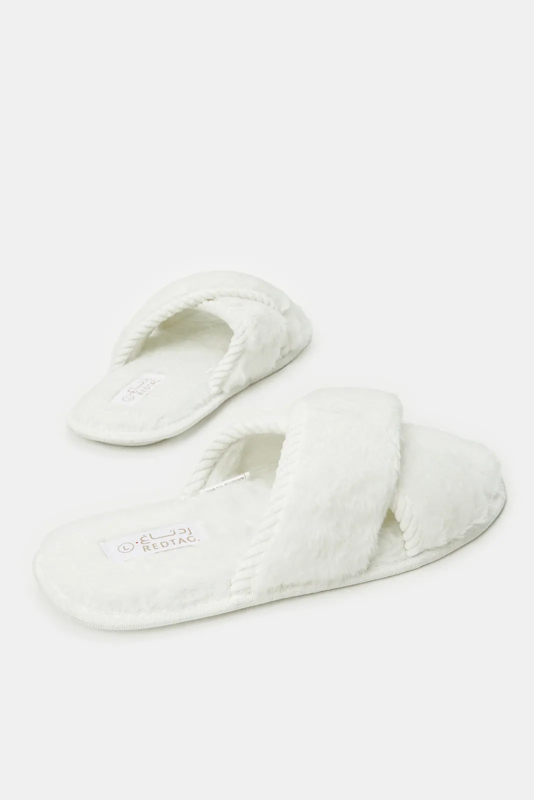 Women Ivory Cross Over Slippers